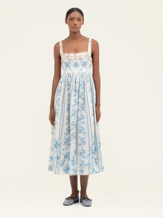 Agua by Agua Bendita Barbara Bougainvillea Midi Dress - Picture 1 of 14